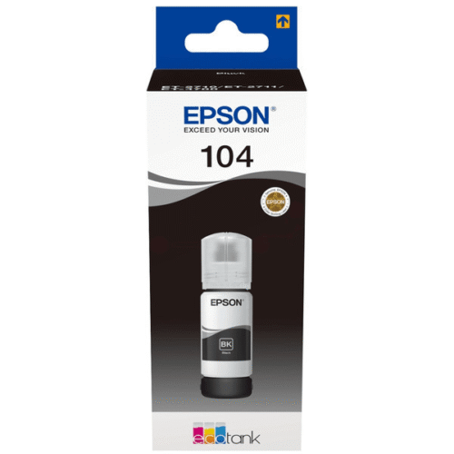 Original Epson C13T00P140 (104) Ink Bottle Black 4.5k Pages 65ml