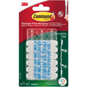 Command™ Outdoor Decorating Clips with Water-Resistant Strips 17026H-AW 20 Clips + 24 Strips