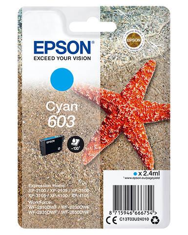 Original Epson 603 Cyan Original Ink Cartridge C13T03U24010