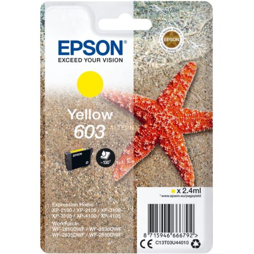 Original Epson 603 Yellow Original Ink Cartridge C13T03U44010