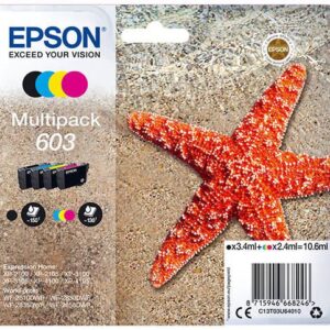 Original Epson 603 4 Colour Original Ink Cartridge Multipack C13T03U64010