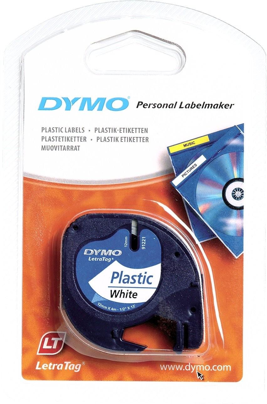 Original Dymo 91221 (S0721660) DirectLabel-etikettes Polyester white 12mm x 4m for Dymo LetraTag