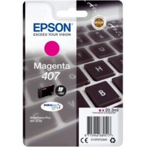 Original Epson 407 Magenta Ink Cartridge C13T07U340
