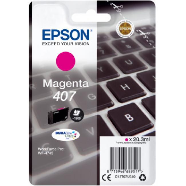 Original Epson 407 Magenta Ink Cartridge C13T07U340