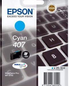 Original Epson 407 Cyan Ink Cartridge C13T07U240