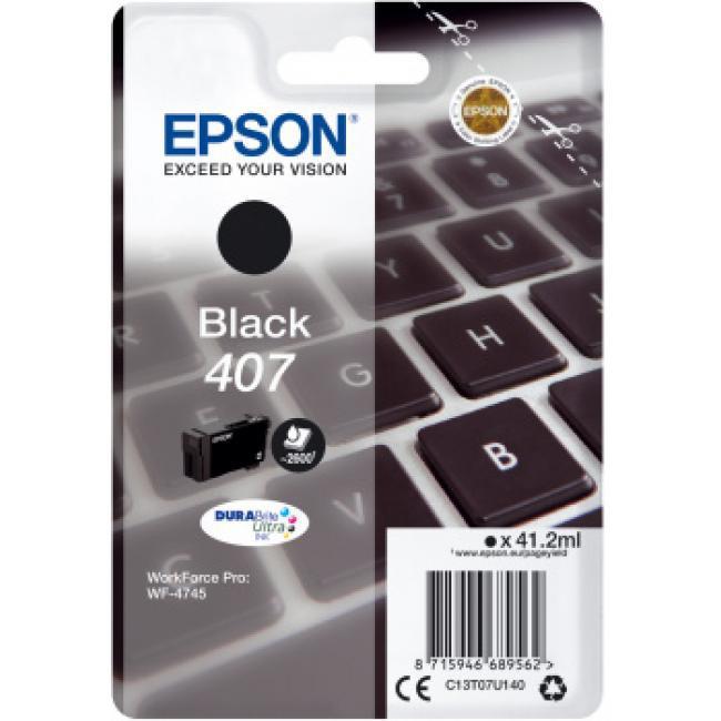 Original Epson 407 Black Ink Cartridge C13T07U140