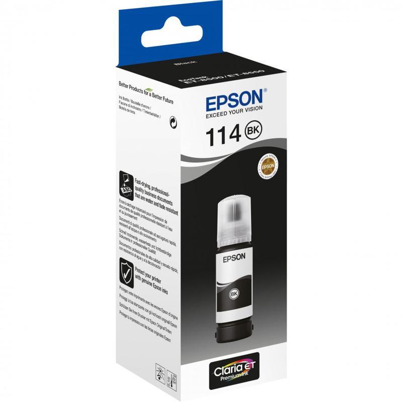 Original Epson C13T07A140 (114) Ink Bottle Black Pigmented 2300 Photos 70ml