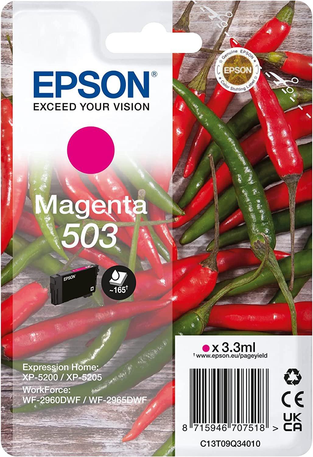 Original Epson C13T09Q34010 503 Ink Cartridge Magenta 165 Pages 3.3ml