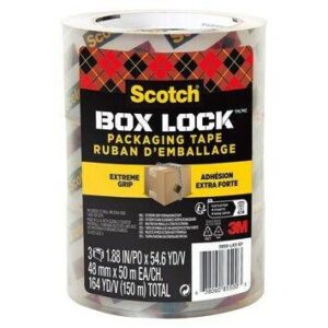 Scotch® Box Lock™ Packaging Tape 3950-LR3-DC 48 mm x 50 m 3 Rolls/Pack
