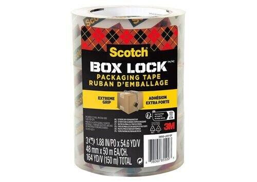 Scotch® Box Lock™ Packaging Tape 3950-LR3-DC 48 mm x 50 m 3 Rolls/Pack