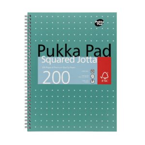 Pukka Pad Metallic Jotta A4 Wirebound Hardcover Notepad 100 80GSM Square Sheets (3)