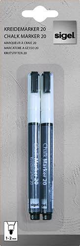 Liquid Chalk Water-Based Marker White easy wipe 1-2mm bullet tip (2) - BA178