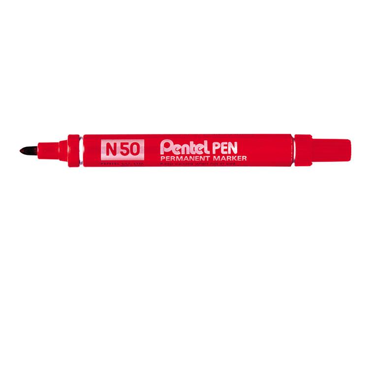 Pentel N50 Red Permanent Bullet Marker Pack of 12