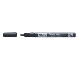 Pentel N50S Black Fine Point Permanent Bullet Markers Pack of 12