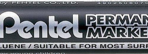 Pentel N860 Permanent Chisel Black Marker Pack of 12