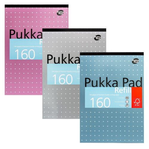 Pukka Refill Pad A4 160 Pages Assorted PK6