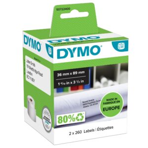 Original DYMO 99012 (S0722400) Label TapeWhite 89mm x36mm Pack qty 2