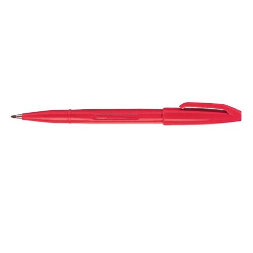 Pentel Sign Red Fibre Tip Pen Pack of 12