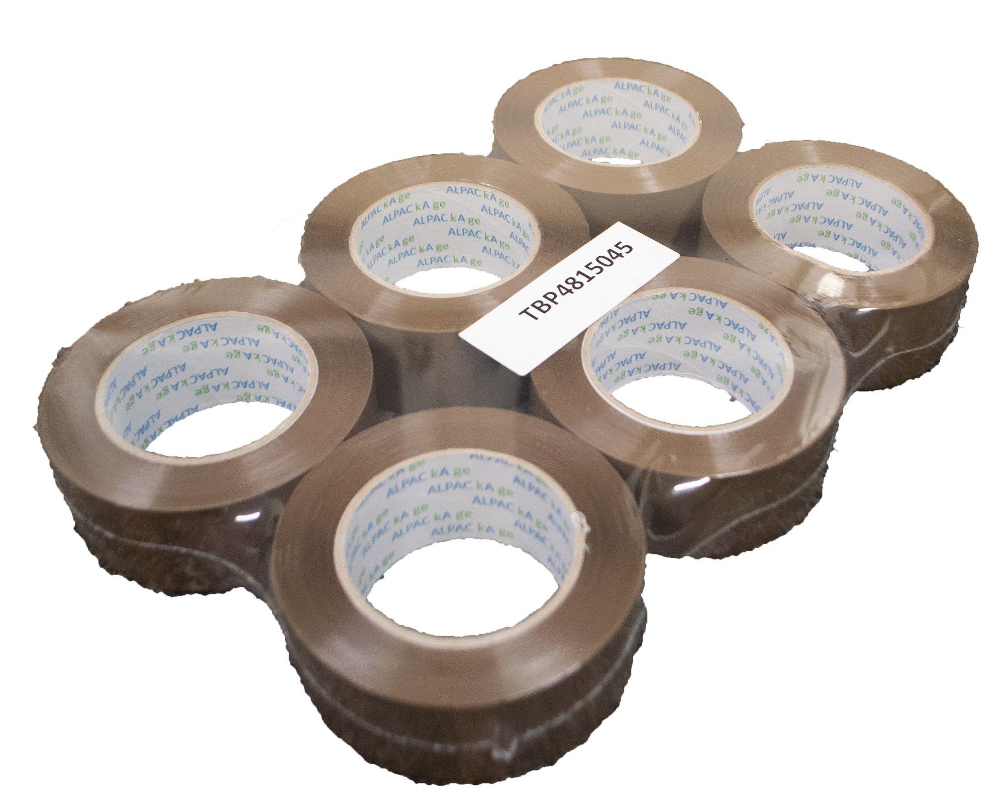 Pk 6 Buff BOPP Tape 48mm 150m 45mu TBP4815045