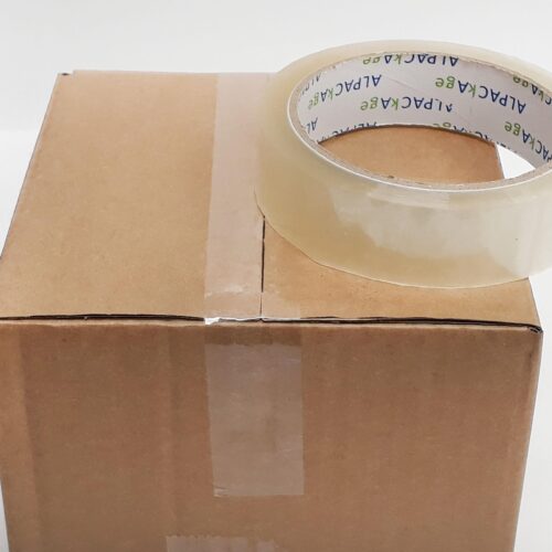 BOX of 144 Rolls Clear BOPP Stationery Tape 25mm 66m 35mu TCB256635 - 24 Packs of 6 Per Box
