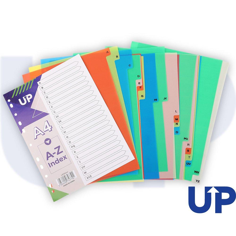 UP Index Polypropylene A4 A-Z Multicolour