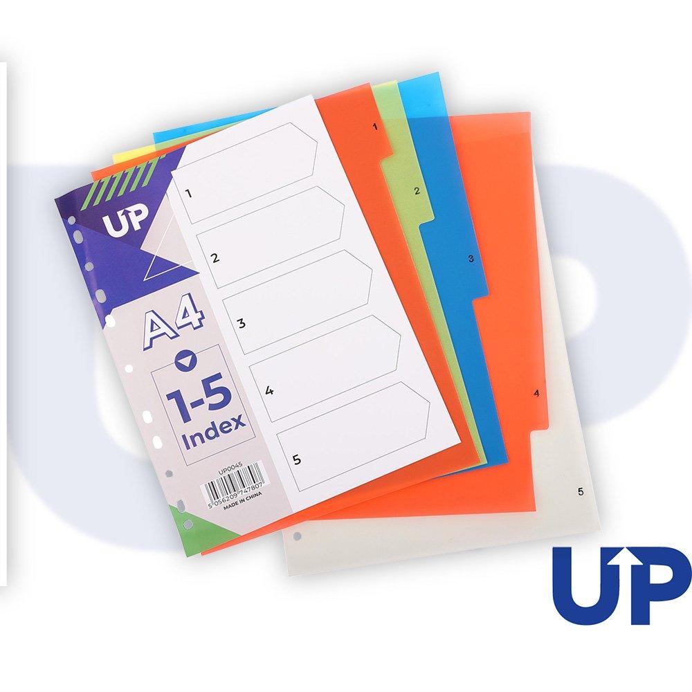 UP Index Polypropylene A4 1-5 Multicolour