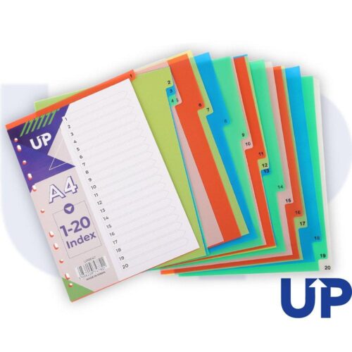 UP Index Polypropylene A4 1-20 Multicolour