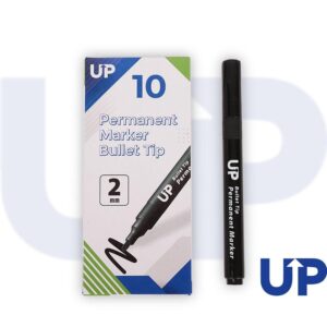 UP Permanent Marker Bullet Tip Black (10)
