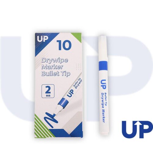 UP Drywipe Bullet Tip Marker Blue (10)