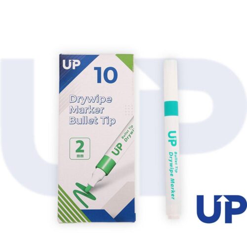 UP Drywipe Bullet Tip Marker Green (10)