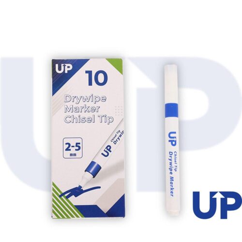 UP Drywipe Chisel Tip Marker Blue (10)