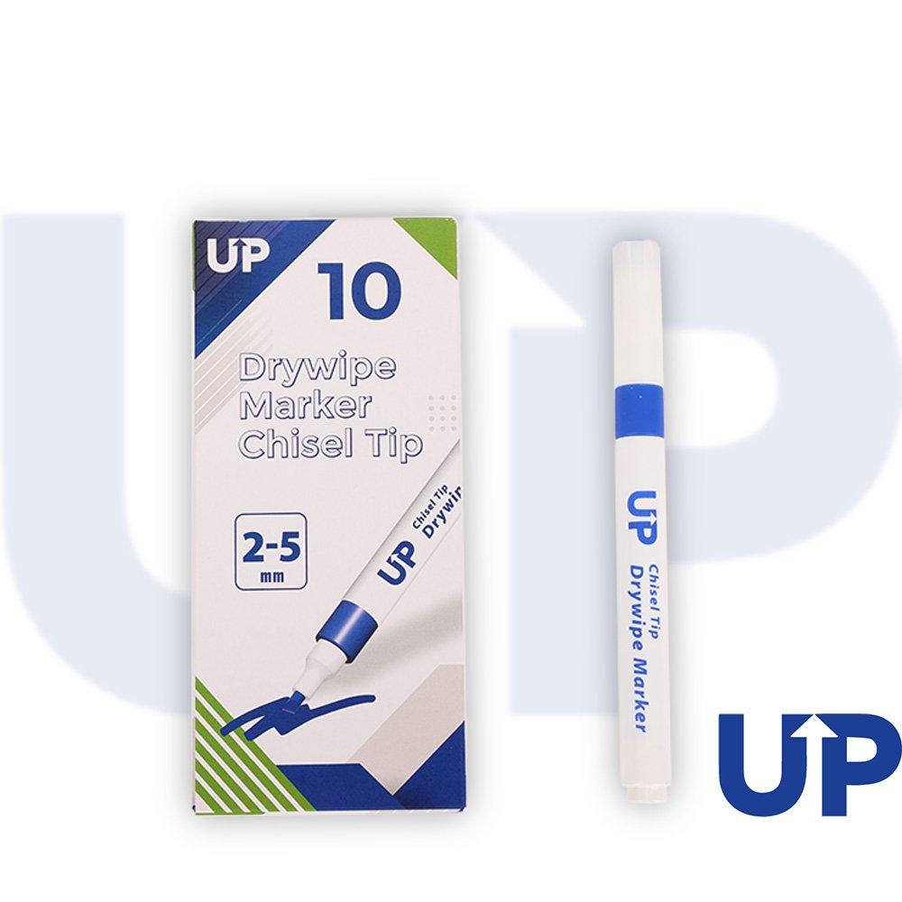 UP Drywipe Chisel Tip Marker Blue (10)