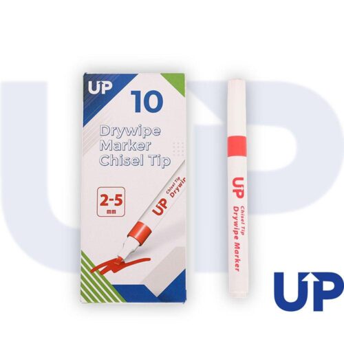 UP Drywipe Chisel Tip Marker Red (10)