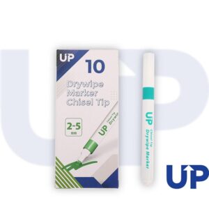 UP Drywipe Chisel Tip Marker Green (10)