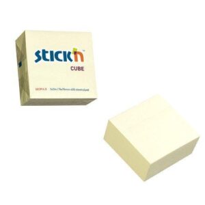 UP Repositionable Notes Cube Pastel Yellow (1)