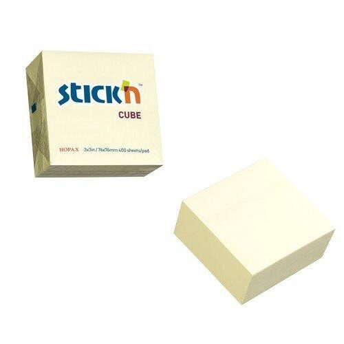 UP Repositionable Notes Cube Pastel Yellow (1)