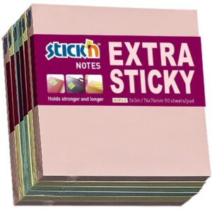 UP Repositionable Notes 76x76mm Pastel Assorted (6)