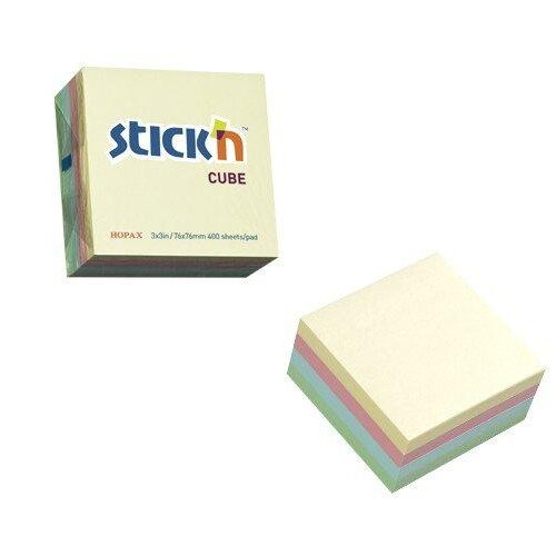 UP Repositionable Notes Cube 76x76mm Pastel Assorted