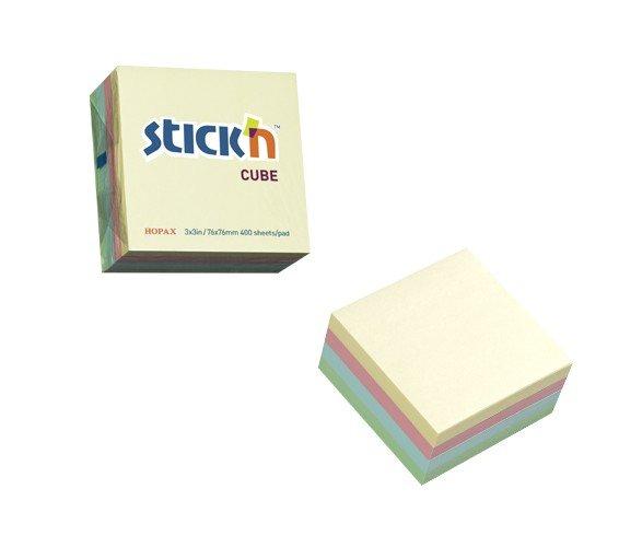 UP Repositionable Notes Cube 76x76mm Pastel Assorted
