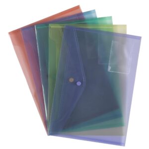 UP A4 Assorted Colour Popper Wallets (5)